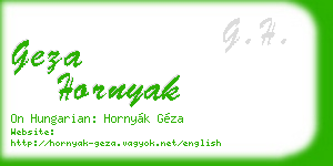 geza hornyak business card